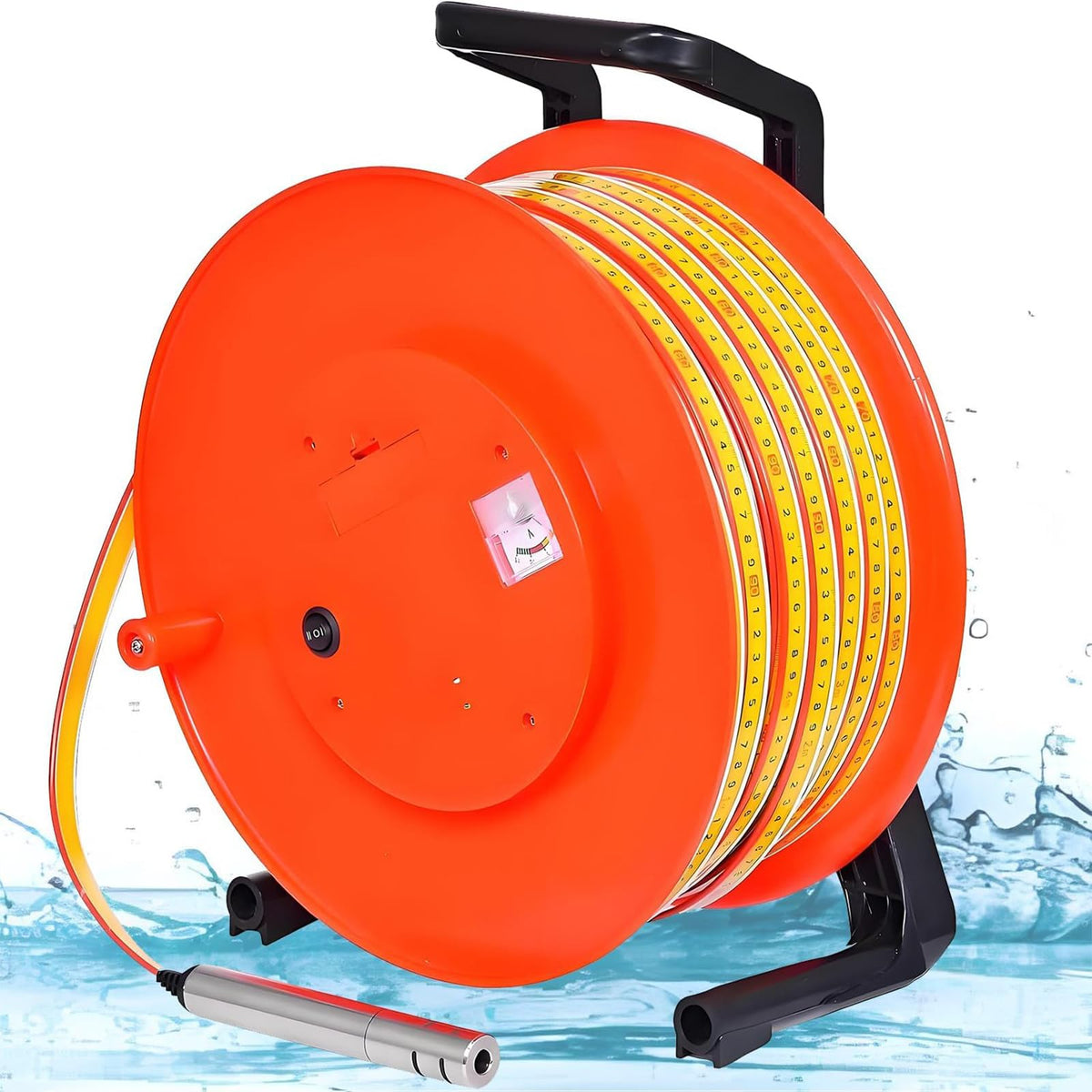 Well Water Depth Gauge, 10M Water Level Meter with Fixed Probe & Steel Tape for Accurate Measurement in Wells, Boreholes & Reservoirs