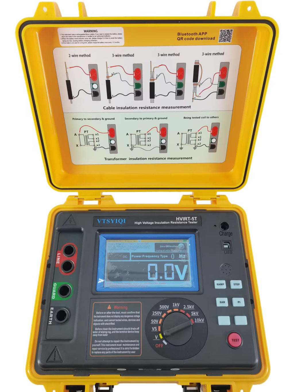 10Kv Insulation Tester Kit with 10 Teraohms Resistance 10kV Voltage Accuracy ±5% rdg±3V EC61010-1 Standard for High-Capacity High-Voltage Strongly Induced Electrical