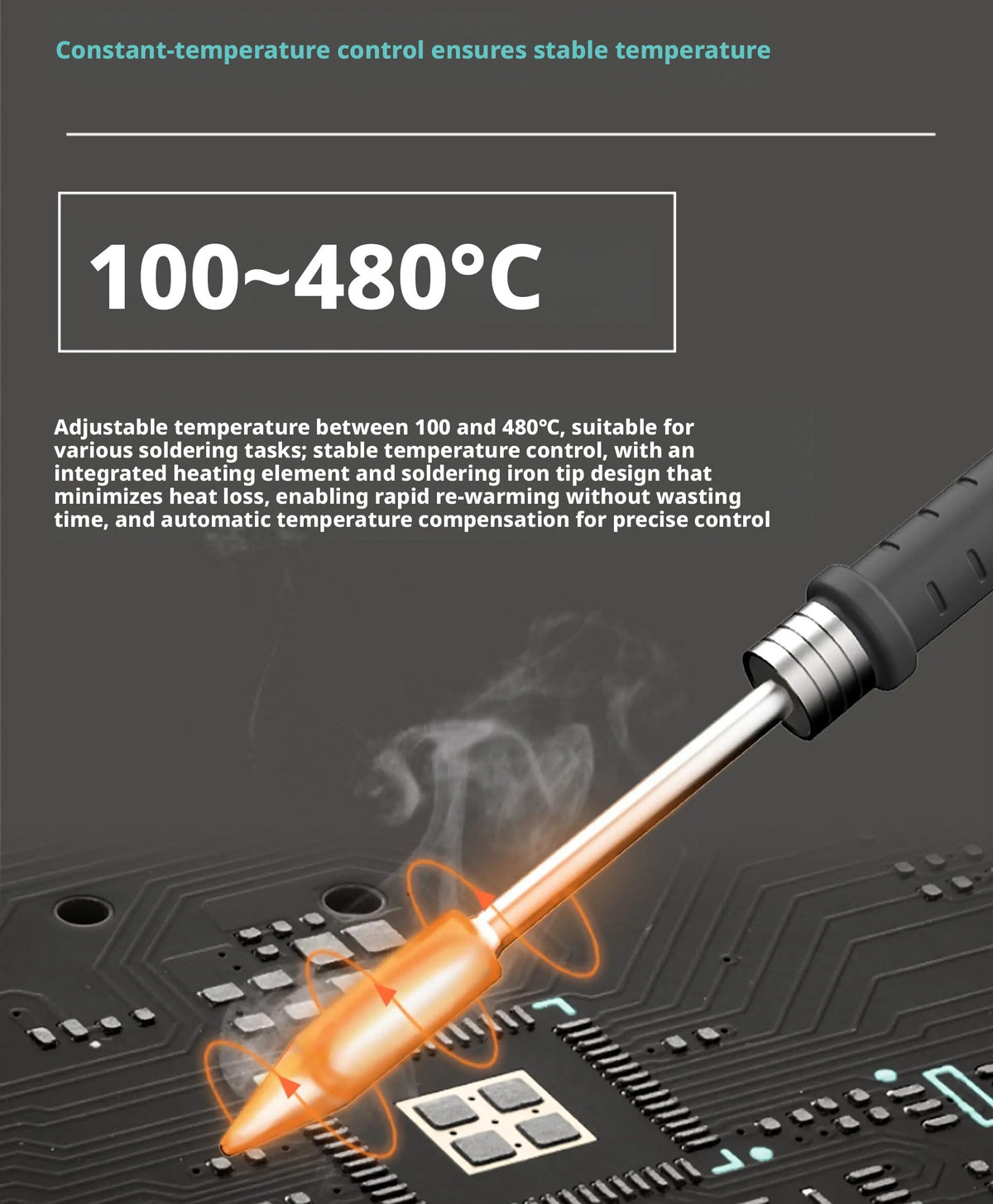 WEMON T470 400W High Power Soldering Station high Frequency Industrial Intelligent Soldering Iron Support T210 T245 Handle(T470-245+3Tips)