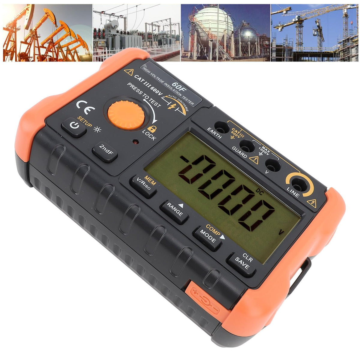 Insulation Tester Megohmmeter, 1.3mA Short Circuit Current for Electrical Equipment Maintenance