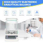 0.0001g 0.1mg Analytical Balance, Electronic Analytical Balance Scale w/Power Adapter, Scientific Laboratory Digital Precision Scale for Schools, Laboratories, Jewellery Shops