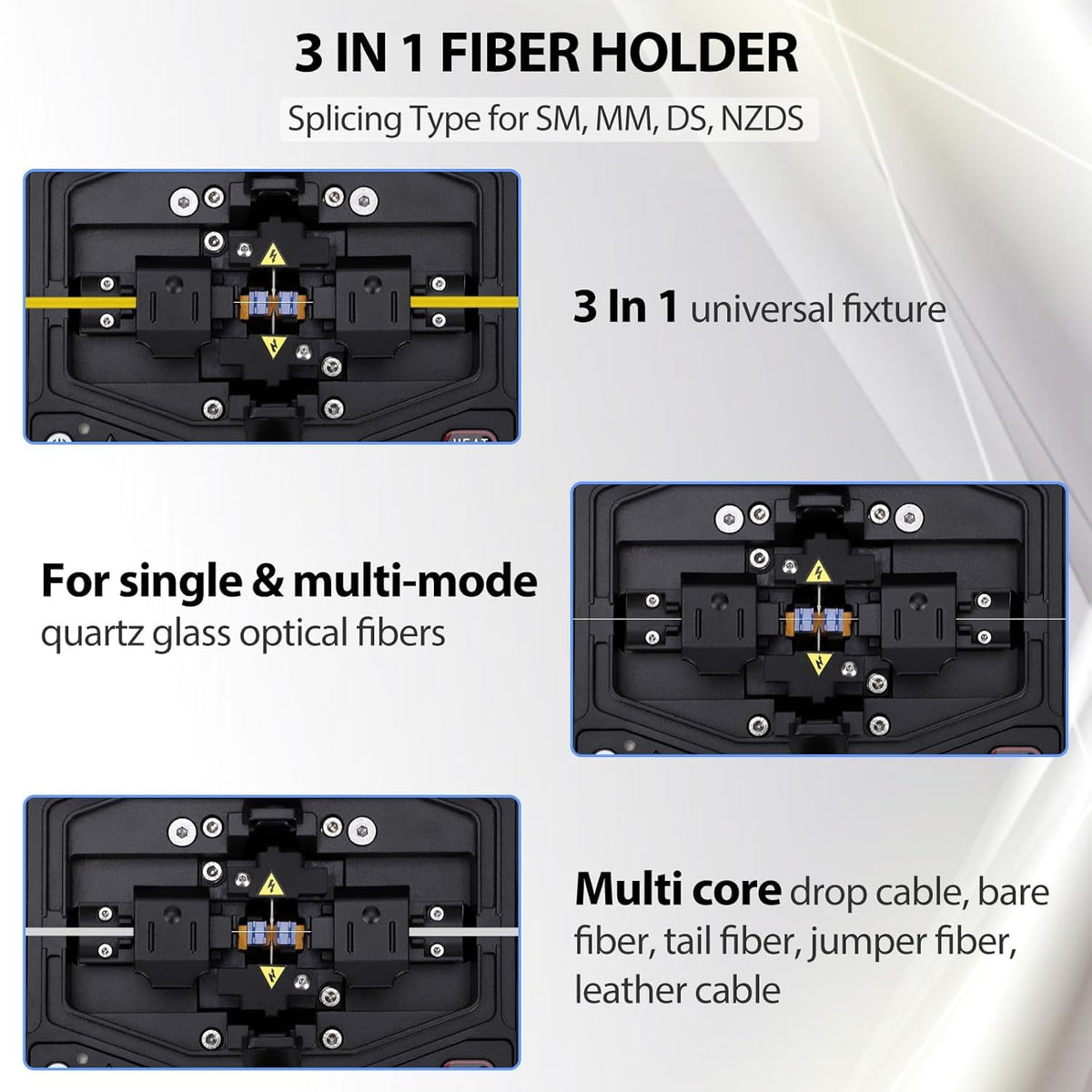 GarveeTech Fusion Splicer with 6 Motors Core Alignment, 6 Motor Core Alignment FTTH Fiber Fusion Splicer, 5 in Digital LCD Screen, 7s Fast Splicing & 12s Heating