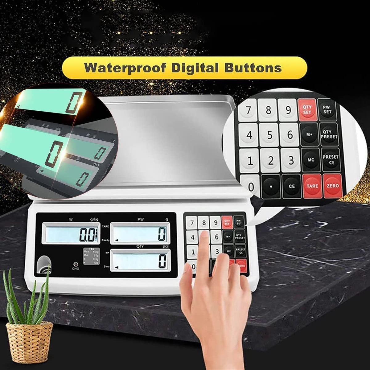 30kg/1g Digital Precision Accurate Electronic Scale Laboratory LCD Display Balance Weighting and Counting Scale Scientific/Industrial/Scales Scales,One Color-5kg/0.1g
