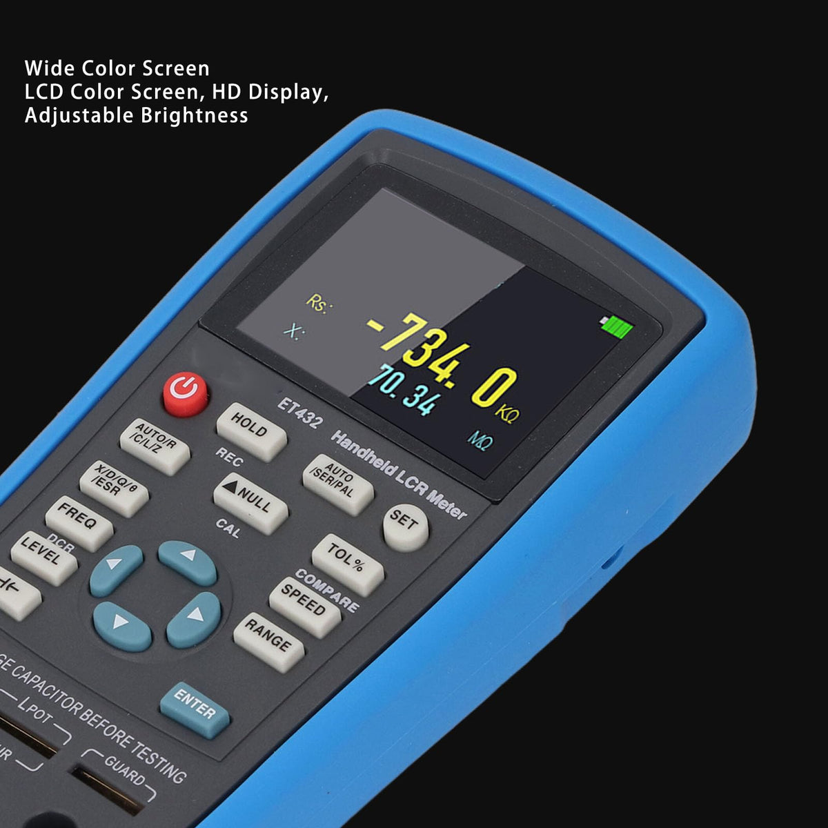 Meter Handheld Meter 100Khz Digital Bridge Multimeter Multimeter Digital Et432 with 2.8 Inch Display for Electronic Electrical Testing