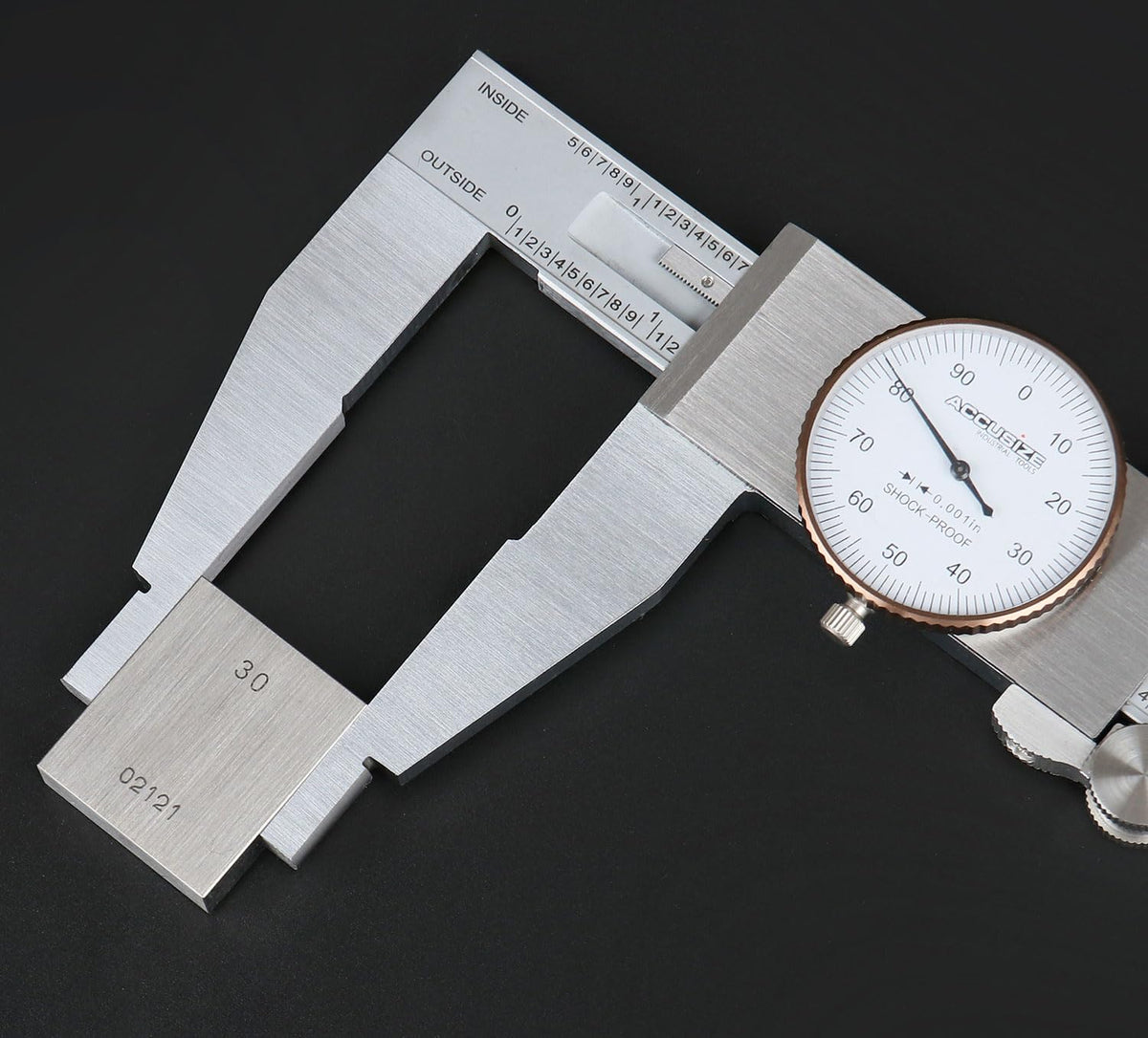 Accusize Heavy-Duty Dial Caliper, 0-24", Stainless Steel