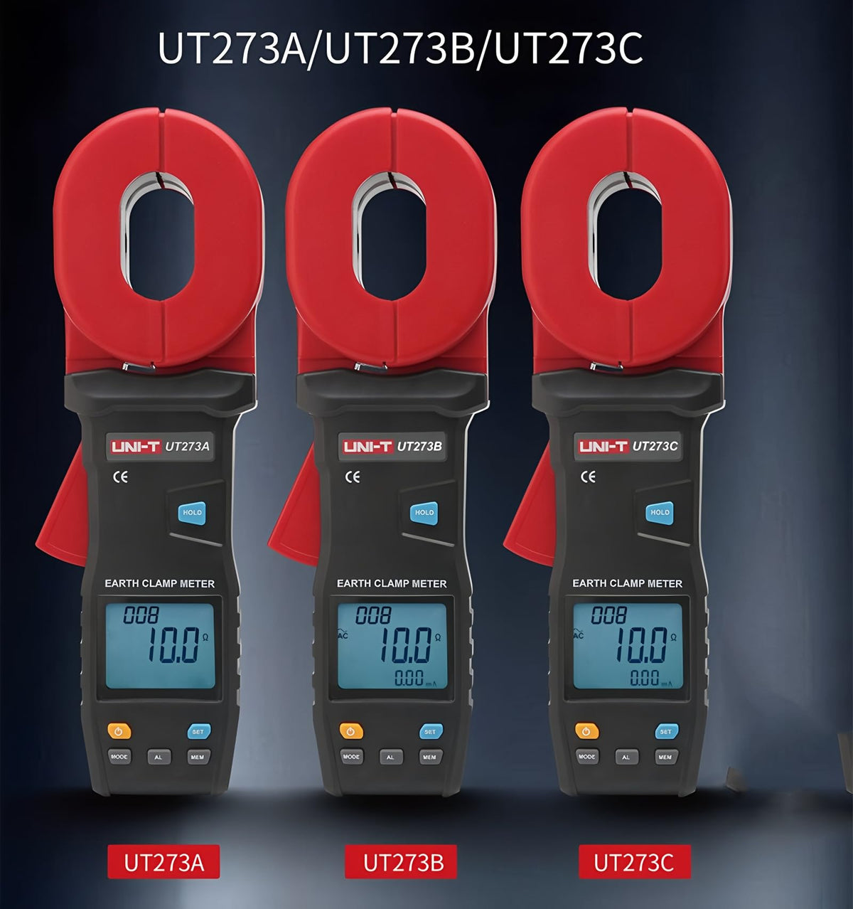 UNI-T UT273A UT273B UT273C Ground Resistance Tester Clamp Ammeter AC Leakage Current Clamp Meter Data Storage(UT273A)