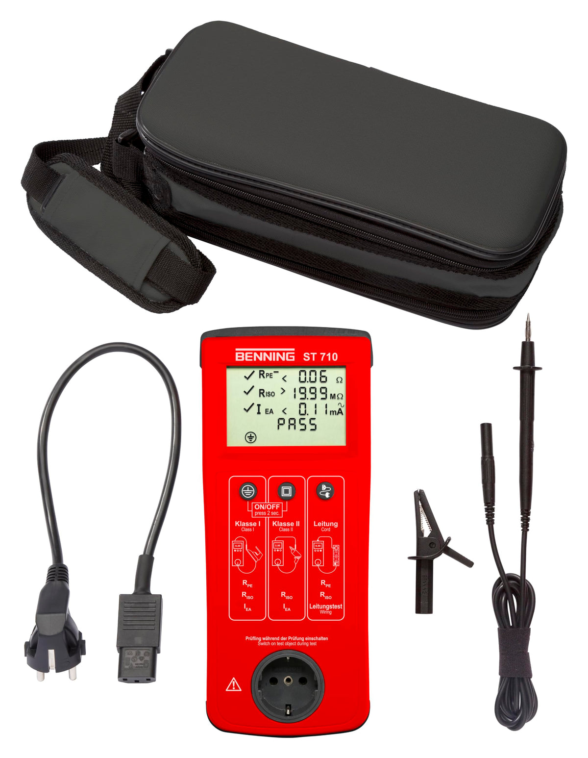 Benning 050308 "ST 710" Appliance Tester, Red