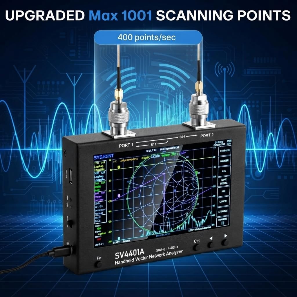 SV4401A NanoVNA Vector Network Analyzer 7" IPS Touchscreen 50kHz-4.4GHz