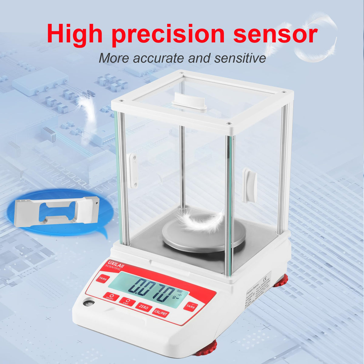 UXILAII Analytical Balance 320g x 0.001g Digital Scale Glass Windshield