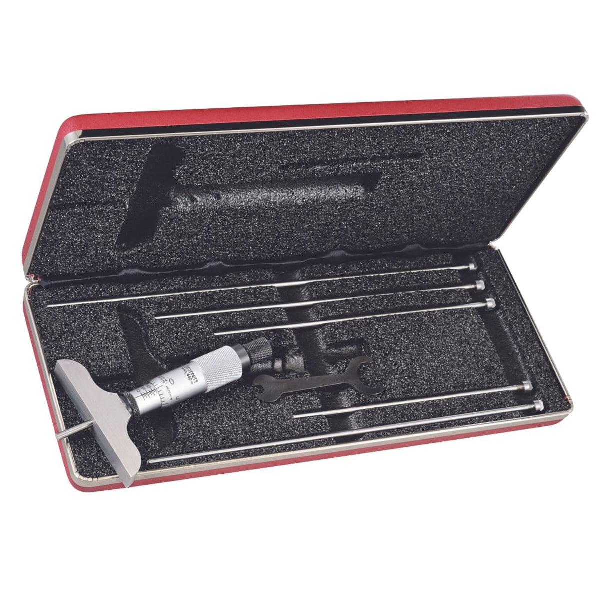 Starrett Micrometer Depth Gage with Half Base, 0-3" Range