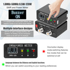 1.8MHz-50MHz 0.5W-120W Short Waves SWR and Power Watt Meter Standing Waves Meter Type-C Charging Interface SWR and Power Meter