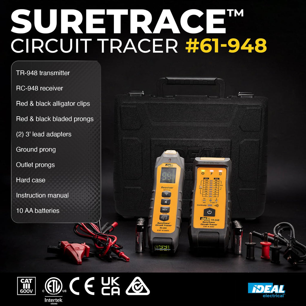 Ideal Electrical SureTrace Plus Circuit Tracer, Circuit Breaker Finder Tool