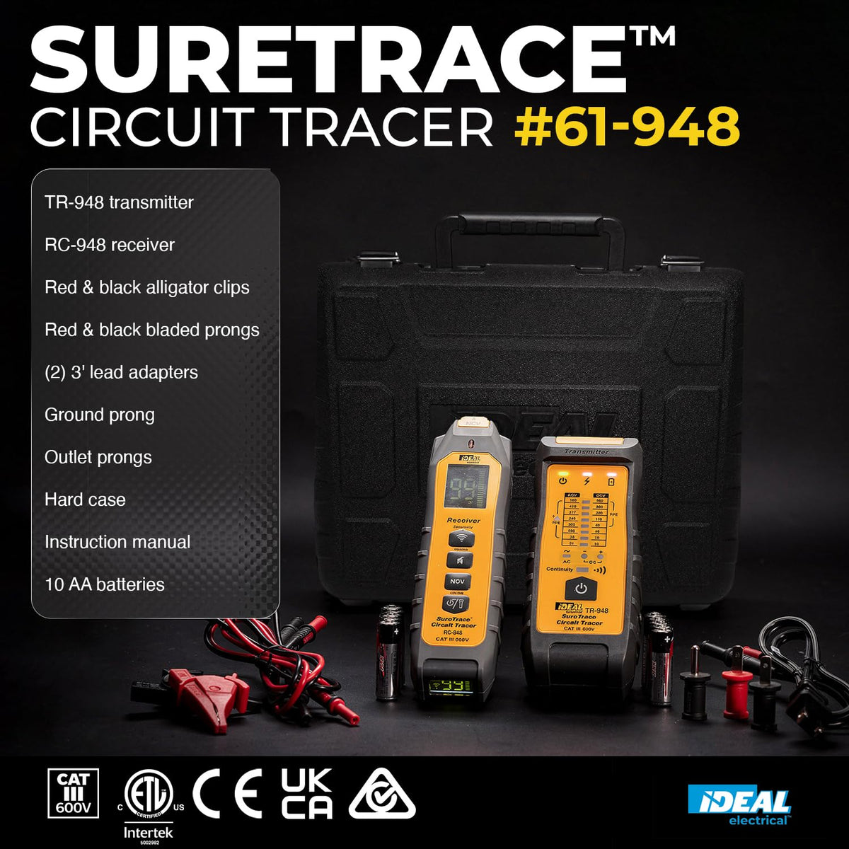 Ideal Electrical SureTrace Plus Circuit Tracer, Circuit Breaker Finder Tool