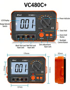 AideTek VC480C Precision Milliohm Meters 4 Wire Kelvin Clip 0 Adjust Large LCD Backlit LCD Data Hold Manual Zero Display Adjust with Calibration Certificate