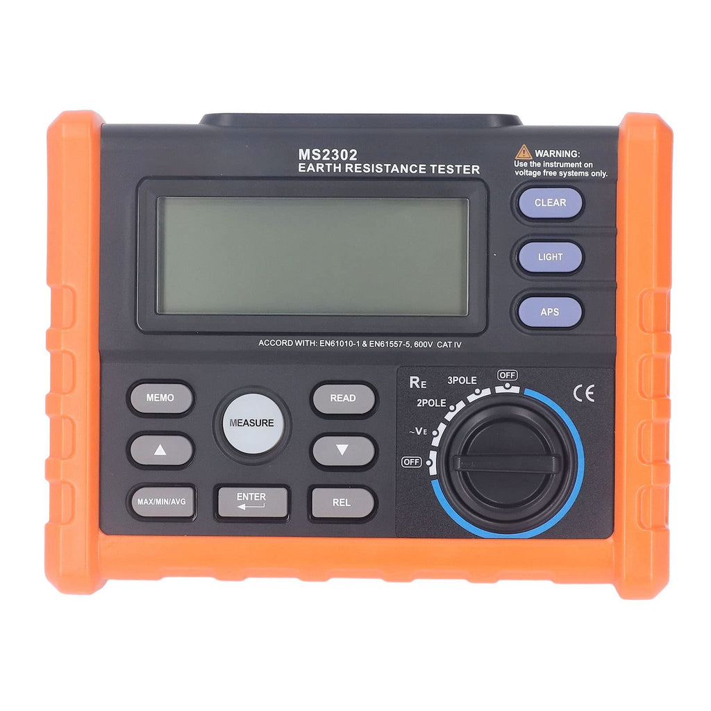 Ground Tester Backlit LCD Display Automatic Shutdown Earth Meter for Iron Tower Building 600V