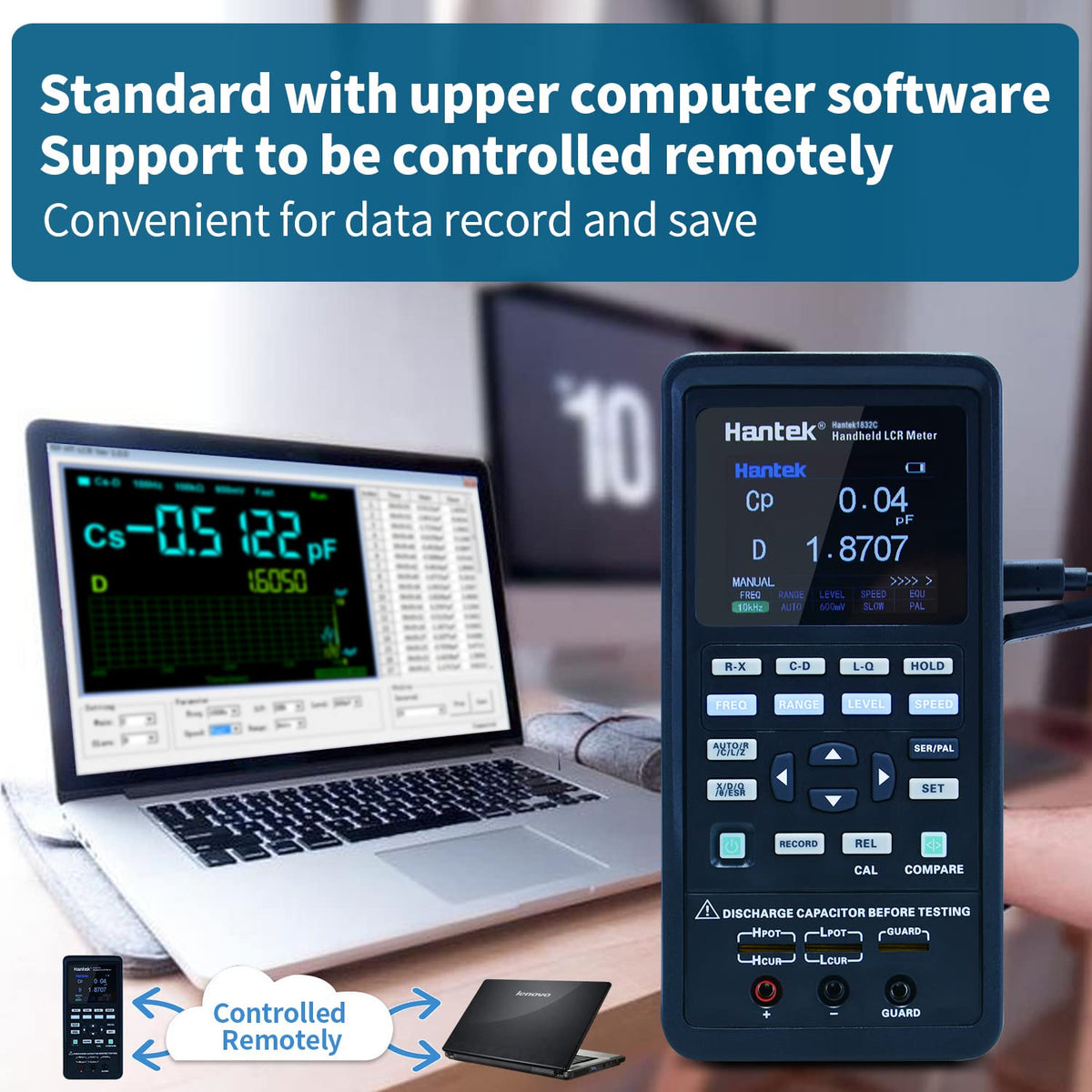 Hantek 1833C Handeld LCR inductance Meter capacitance Meter to Measure Components, Accuracy 0.3% with LCD Display
