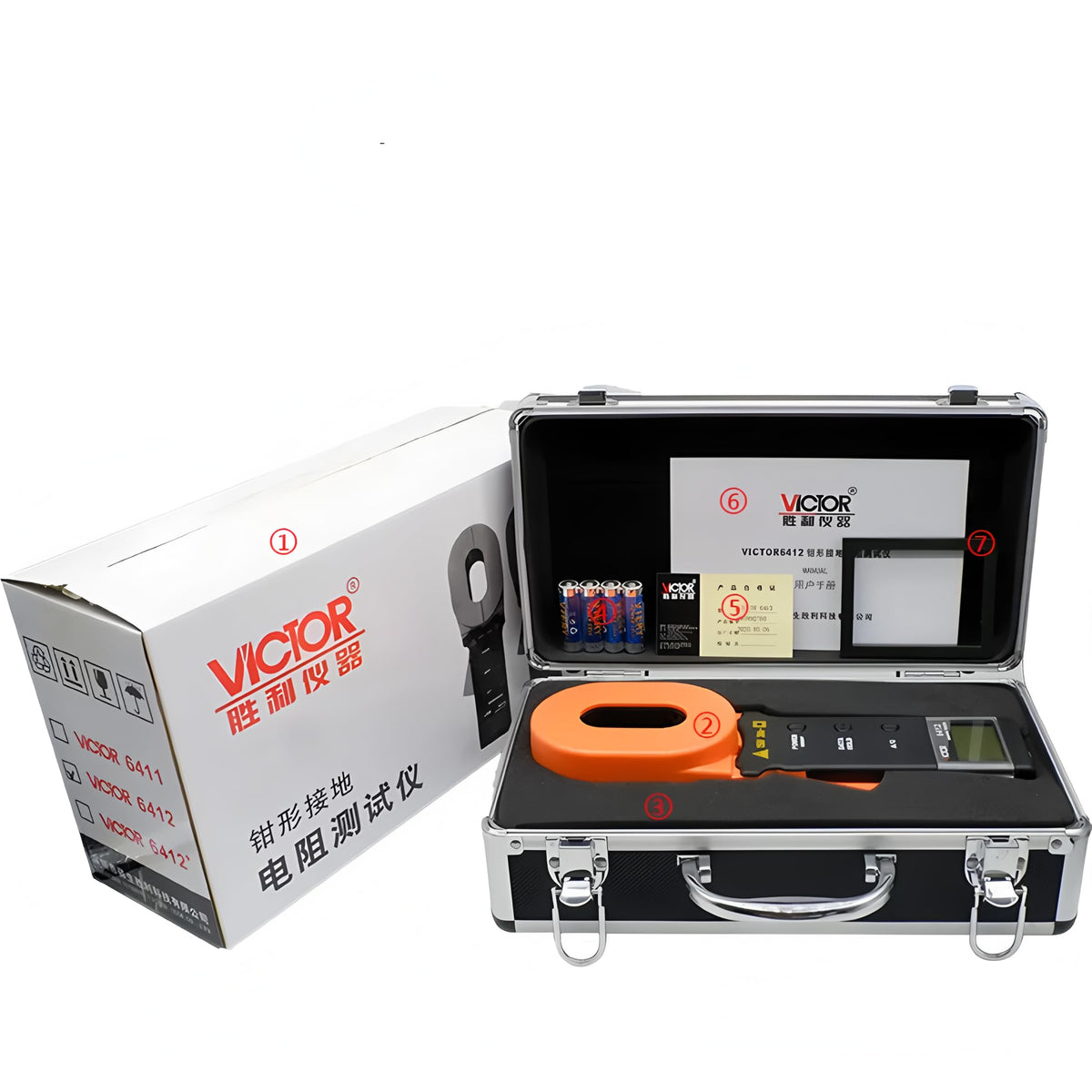 Ohm Meters 6412 6412+ 6V 30A 32mm DC Clamp Type Digital Earth Resistance Ground Tester Industrial and Electrical equipment meter(RUOSHUI 6412+)