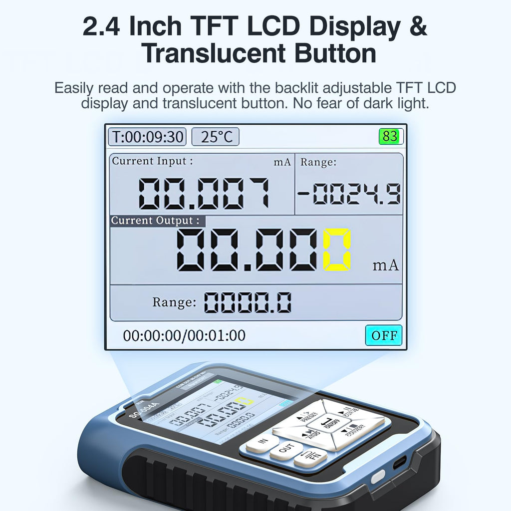 Riiai SG004A 4-20ma 0-24V Signal Generator, Programmable Current Voltage Generator, Resistance Millivolt Thermocouple Tester, Real-time Curve, 3000mAh USB Rechargeable, for PLC Simulator