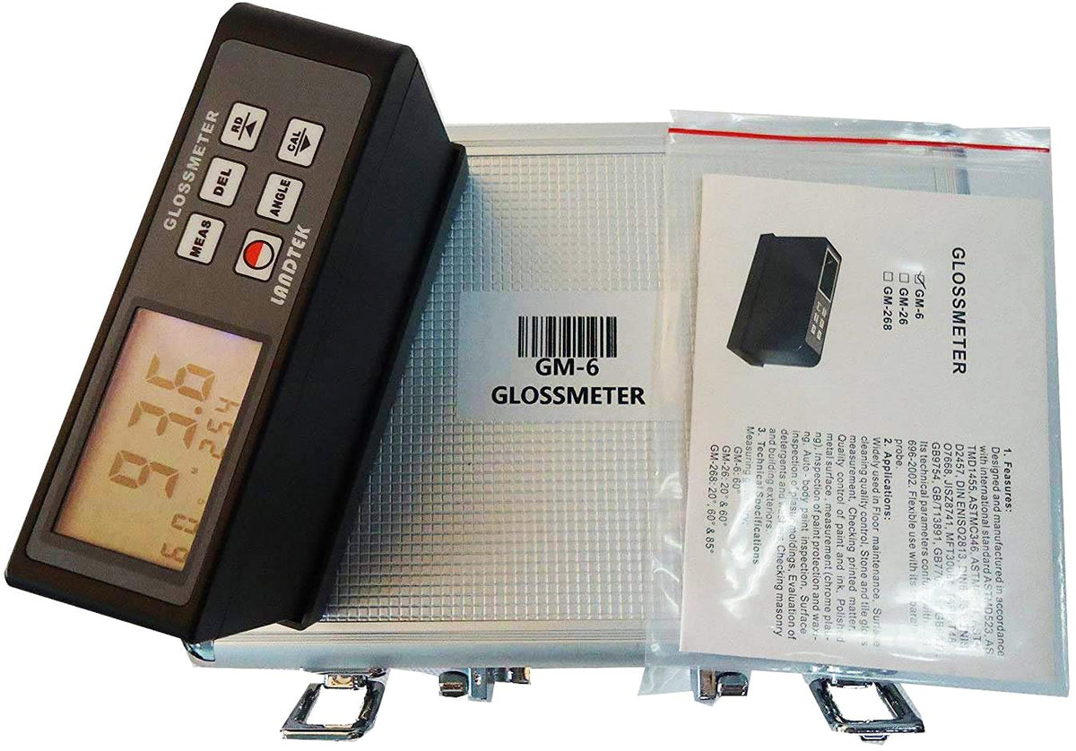 60 Degree Gloss Meter Glossmeter for Paints Inks Plastics Ceramics Marble Tester Data Memory Function