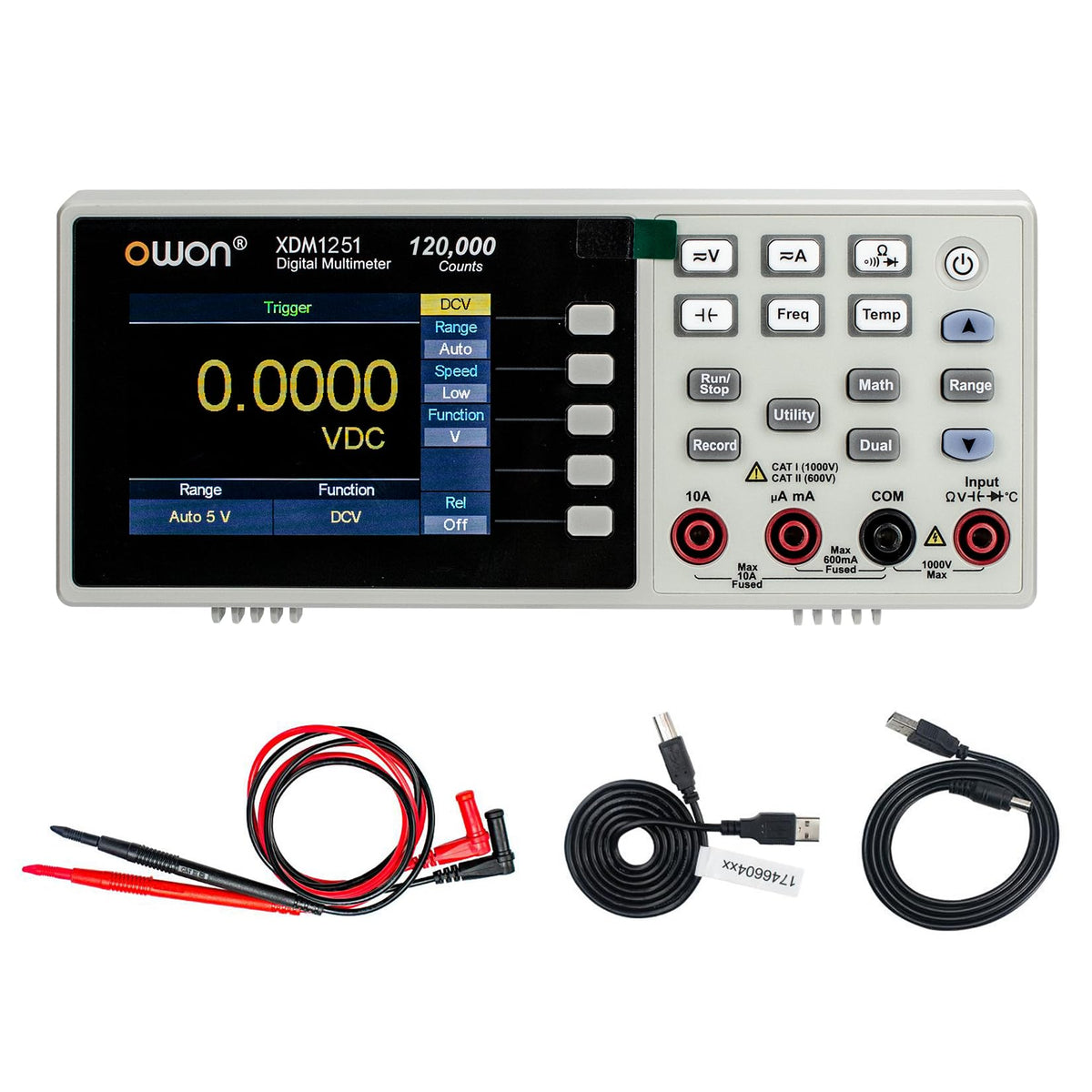 OWON Desktop Digital Multimeter with 3.5-inch LCD Display,Voltage, and Temperature with True RMS Capability,Designed for use in Laboratories, Instruments, and Factories XDM1241