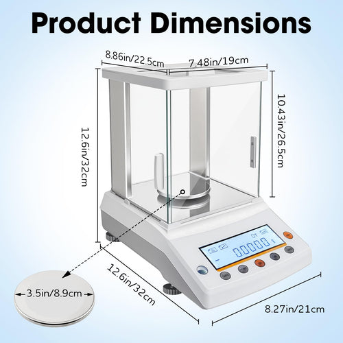 0.0001g x 220g Lab Digital Analytical Balance 0.1mg/220g Digital Scale Precision Weighing Accuracy Electronic Scientific Analytical Scale for Pharmacy, Lab, Jewelry Store