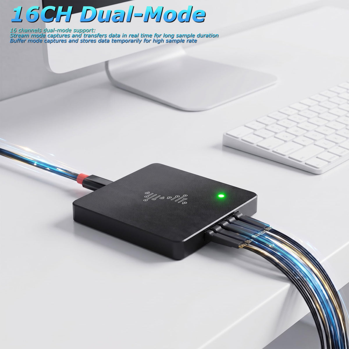 USB Logic Analyzer, 16 Channels, 400MHz Sampling Rate, 16G Sampling Depth, 256Mbits Memory, USB 2.0 Interface for PC Analysis on WinXP/10 Mac OS Linux (DSLogic Plus)