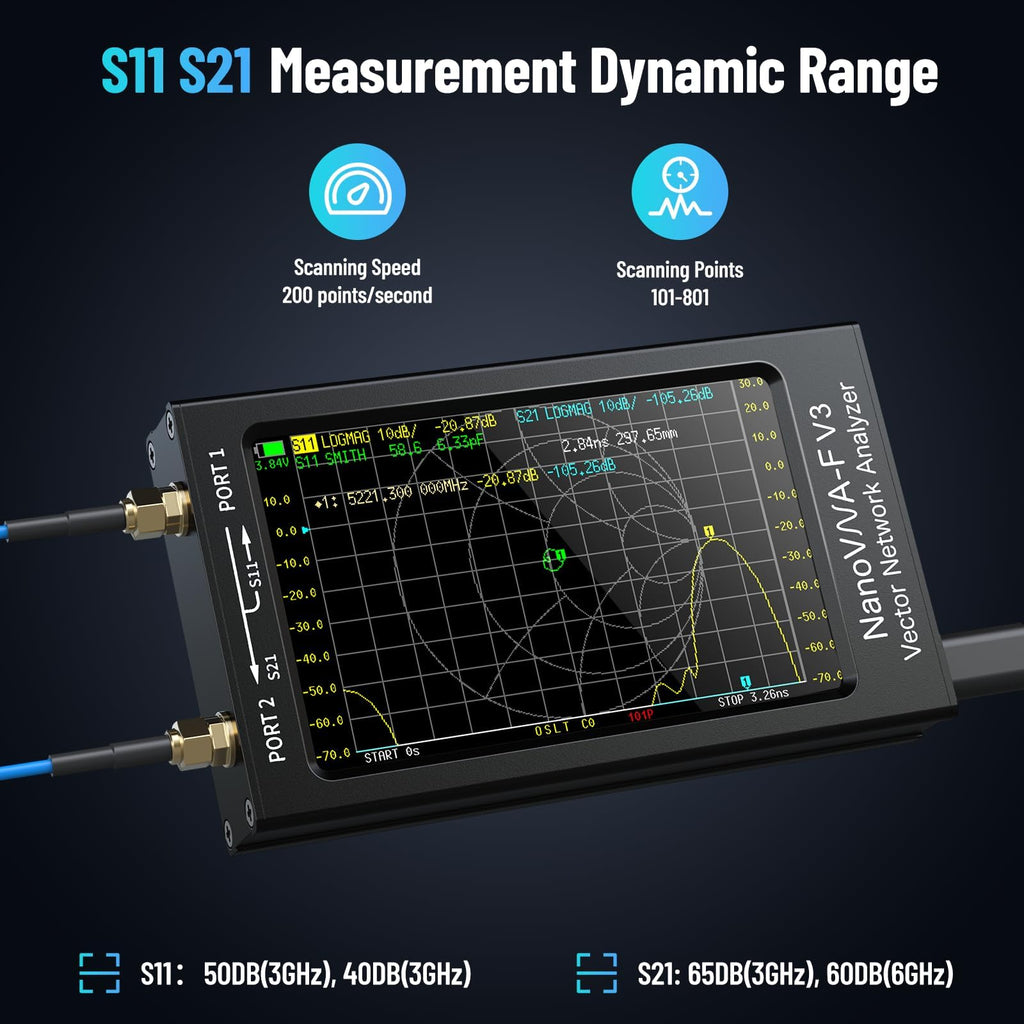 SEESII NanoVNA-F V3 Vector Network Analyzer 1MHz-6GHz