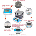 MH-300A Electronic Solids Density Meter, 0.001g/cm3 High Accuracy Digital Solid Densimeter with LCD Display, 10 Seconds Quick Measurement, for for Industrial Lab Equipment