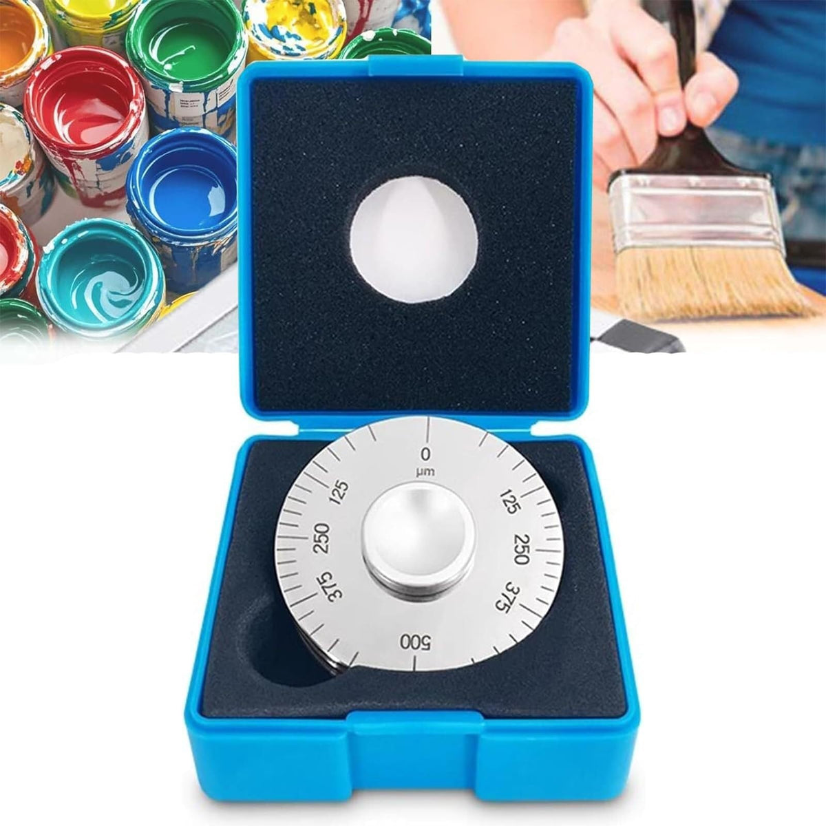 Roller Wet Film Thickness Gauge, Wet Film Thickness Gauge With Storage Box, Measurement Range: 25um/50um/100um/200um/500um/1000um Optional, Clear Scale