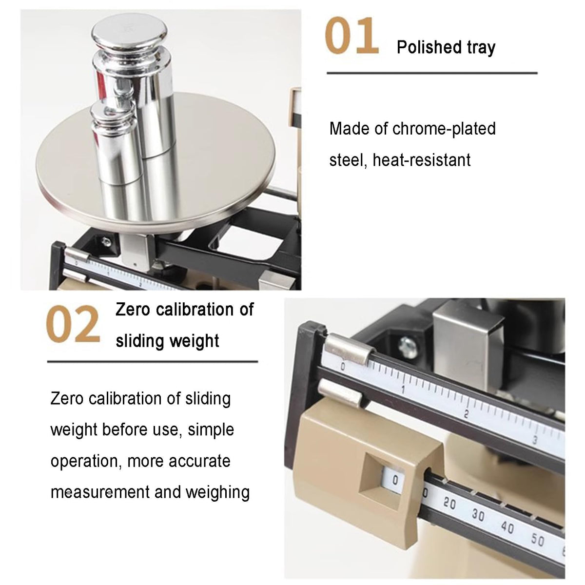 2000g Precision Mechanical Balance Scale 0.1g Lab Double Pan Weighing Kit Zero Adjustment Metal Base Portable Classroom Testing Tool