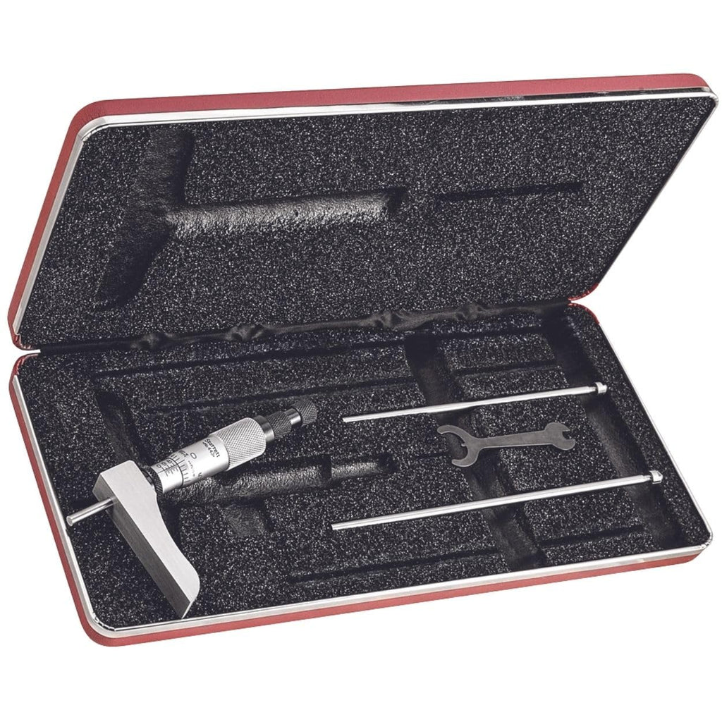 Starrett Micrometer Depth Gage with Half Base, 0-3" Range
