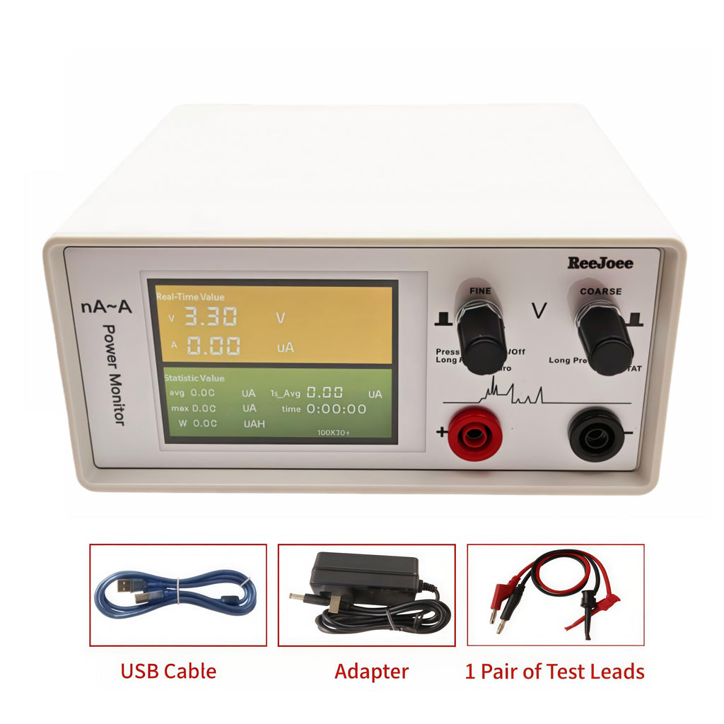 RJ10 Plus,Simple SMU,Power Analyzer,High-Precision μA to A Current Tester & 1-20V Linear Power Supply for PCBA Power Consumption and Standby Time Assessment (No-Subscription PC Software)