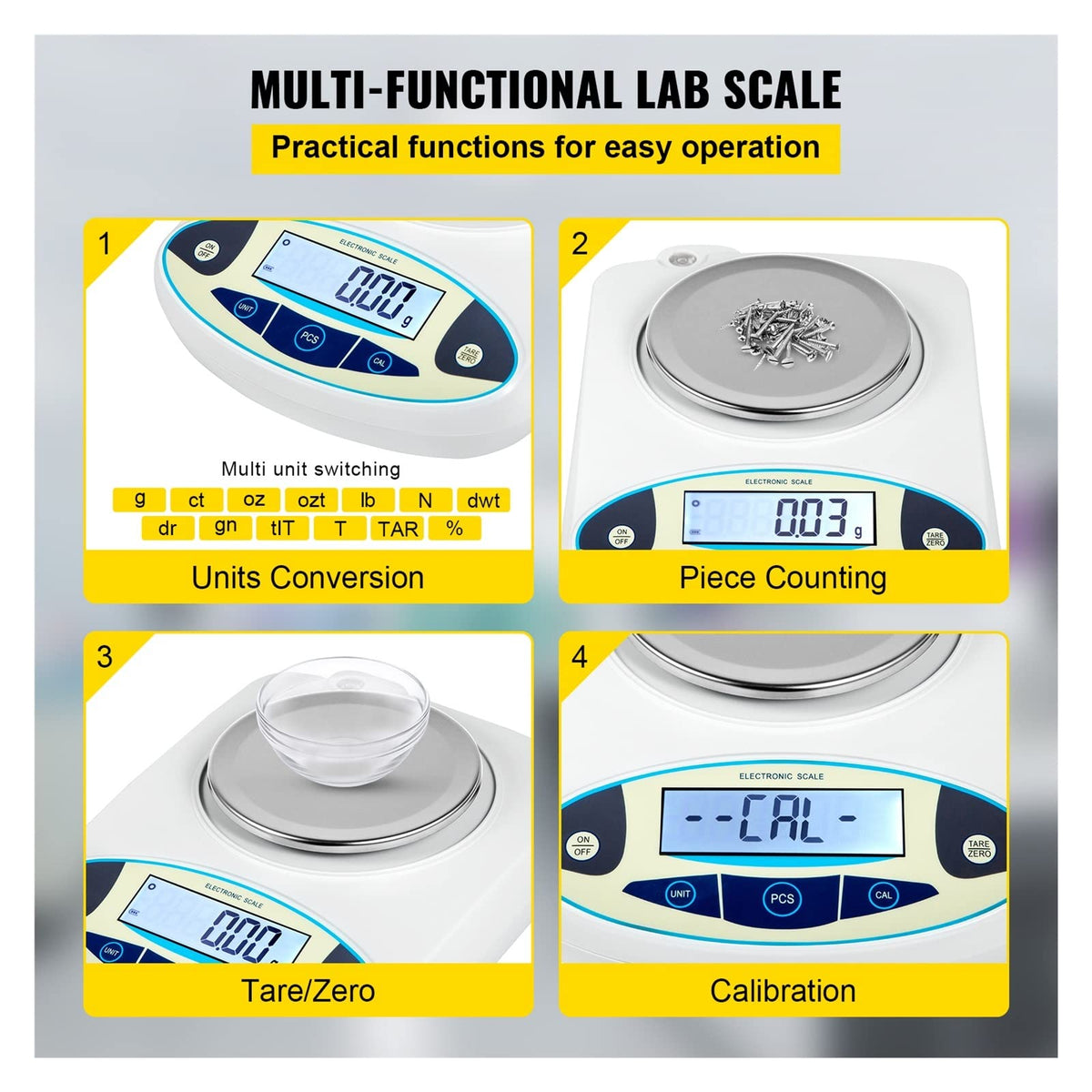 13pcs 3000g*0.01g/500g*0.01g High Precision Digital Scale Conversion Lab Analytical Balance High Precision(500g)