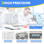 0.0001g 0.1mg Analytical Balance Lab, Digital Precision Scale 0.1Mg Analytical Balance for Jewelry Weighing, Precision Digital Scale for Lab Research Small
