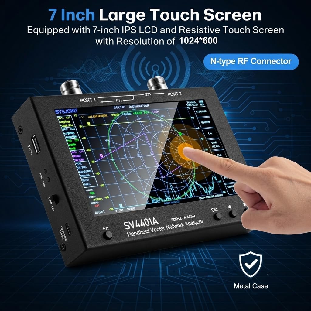 SV4401A NanoVNA Vector Network Analyzer 7" IPS Touchscreen 50kHz-4.4GHz