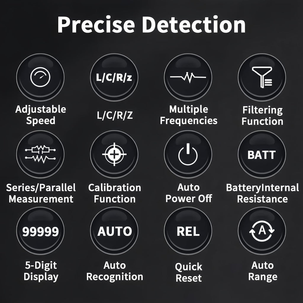 LCR Meter Handheld Digital Bridge Battery Internal Resistance Tester- 2-in-1 High-Precision Capacitance and Battery Tester(DQ02 KitII)