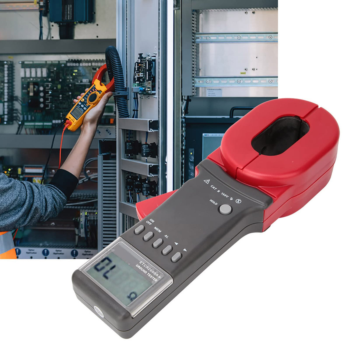 WALFRONT Resistance Clamp Tester 0.01-200 99 Sets Record Grounded Systems with Loops for Electric Power Telecommunications Meteorology and Oil Fields