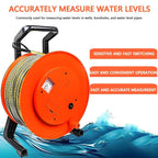 Well Water Level Meter, Depth Gauge with Fixed Probe and Steel Tape for Accurate Water Level Measurement(200M)