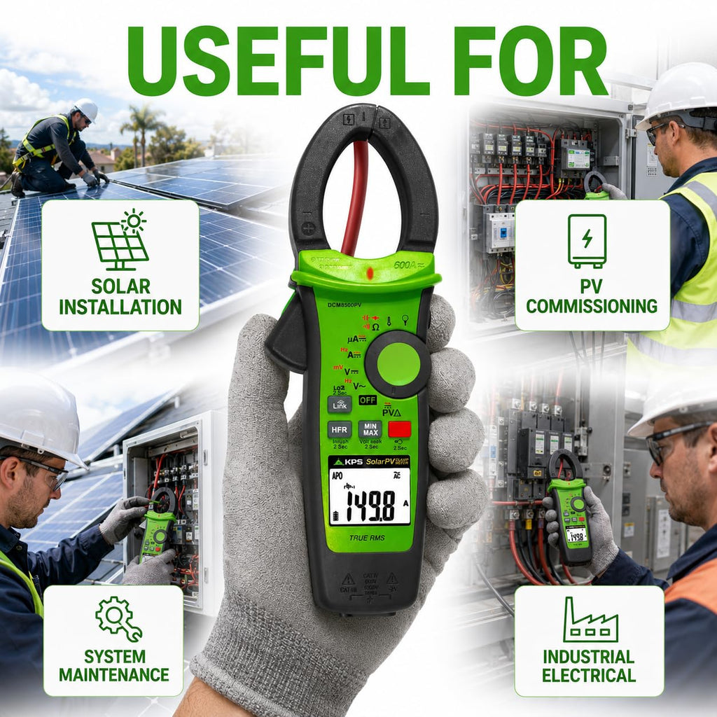 KPS DCM8500PV True RMS Solar Clamp Meter, 2000V DC, Bluetooth