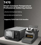 WEMON T470 400W High Power Soldering Station high Frequency Industrial Intelligent Soldering Iron Support T210 T245 Handle(T470-245+3Tips)
