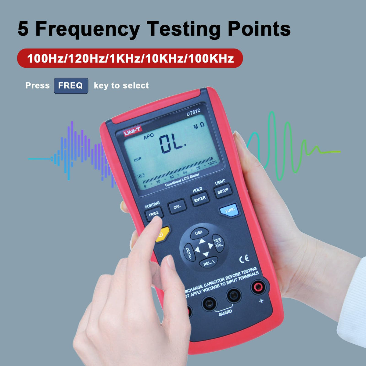 UNI-T UT612 Handheld LCR Meter, 20000 Counts Auto Check