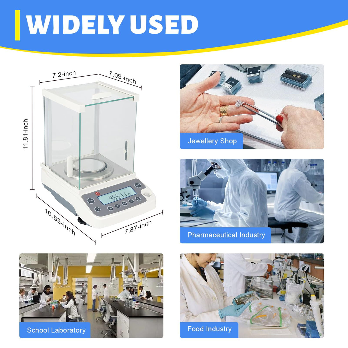 0.0001g 0.1mg Analytical Balance, Electronic Analytical Balance Scale w/Power Adapter, Scientific Laboratory Digital Precision Scale for Schools, Laboratories, Jewellery Shops