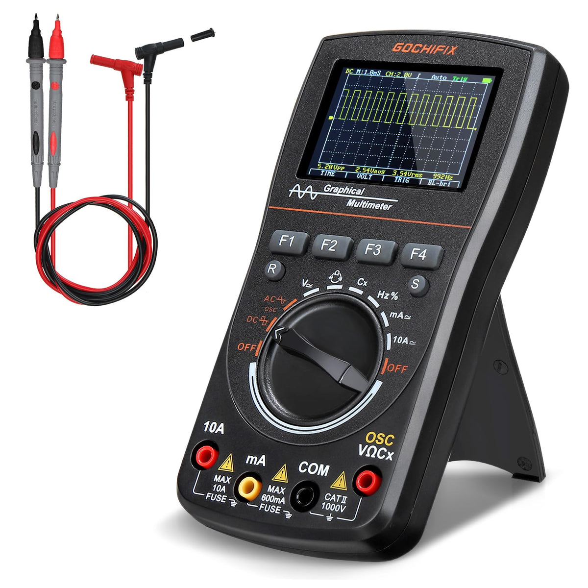 3-in-1 Handheld Oscilloscope Multimeter, 2-CH 80MHz 200MSa/s