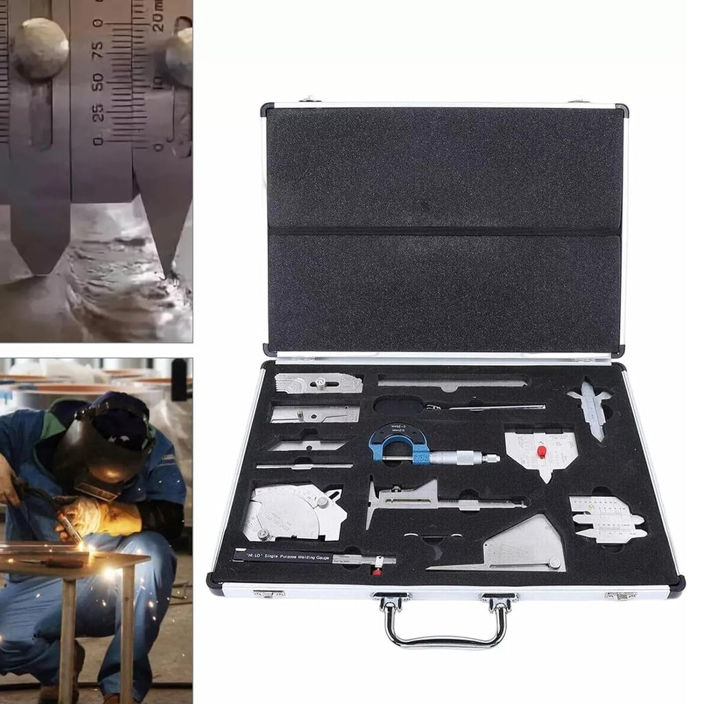 Welding Gauge Tool Kit, Stainless Steel Measurement Tools with Carrying Case for Weld Seam Inspection and Quality Control, Essential for Professionals