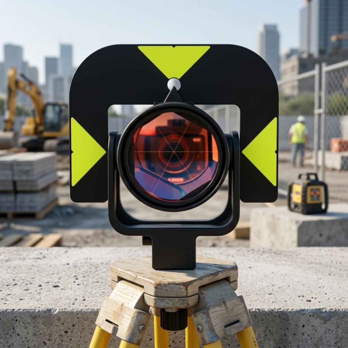 Survey with Optical Glass Lens and Lower Mounting for Railway Measurement and Precision Surveying Applications, Blue Film