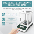 Digital Analytical Balance(Dual Screen) High Precise 1mg 300g Lab Scale External Calibration, 300g/0.001g + 58MM Thermal Line Printer, RS-232 Serial Interface