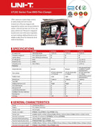 UNI-T UT281A UT281C UT281E AC 3000A Digital Flexible Clamp Meter Multimeter Handheld Voltage Current Resistance Test Backlight.(UT281C)