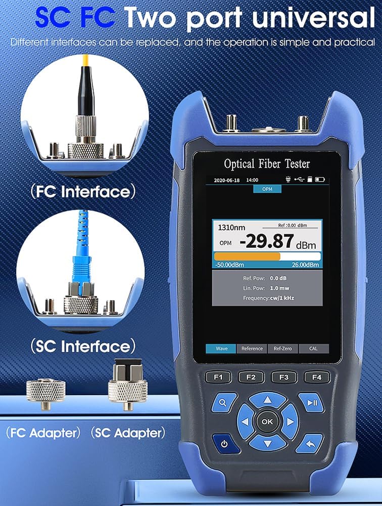 Mini-Pro 1610nm SM OTDR Mulit-Function Tester can On-line Live Test Built in OPM/OLS / RJ45 Test/VFL Test Rang 5m-60Km Dynamic Range 22dB Connector UPC (YD-3000-1610-UPC)