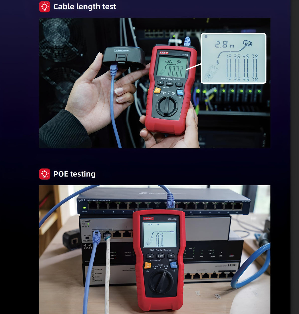 UNI-T UT685A KIT Network Cable Tester, RJ45 RJ11 with Tracker Function