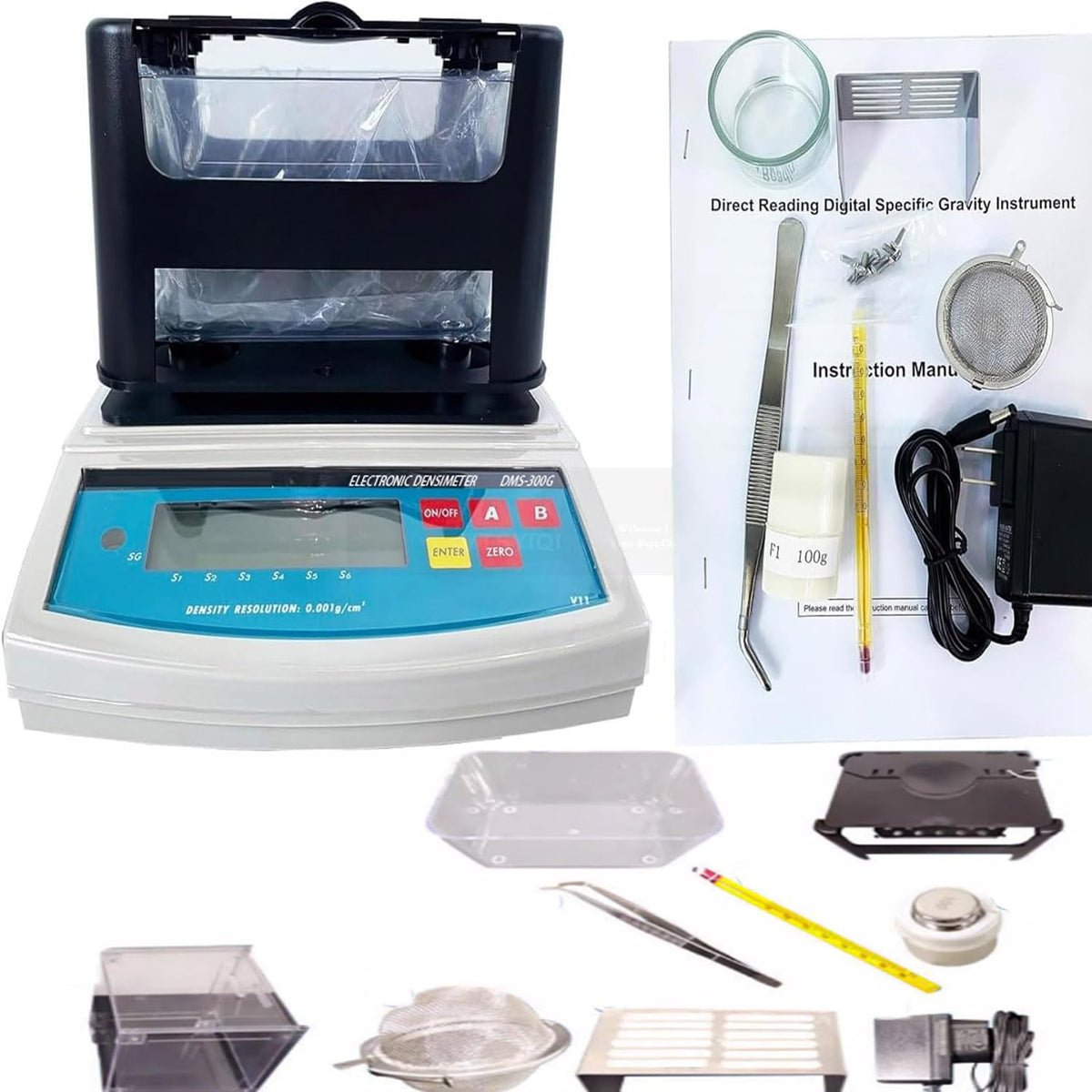 Solid Density Meter Soild Densimeter With Weight 300g Resolution 0.001g/cm3
